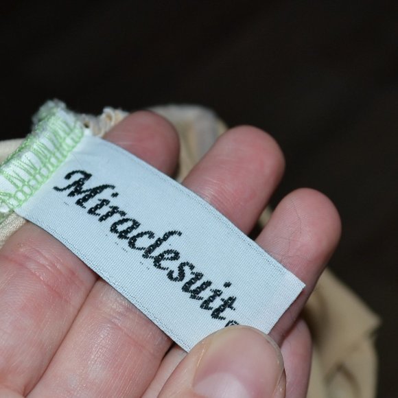 Miraclesuit Colorblock Green Black One-piece Squareneck Cinched Swimsuit - Picture 3 of 5